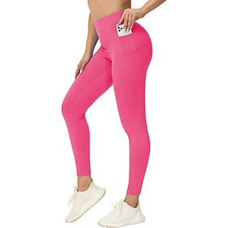 Treningsleggings med magekontroll og lommer, høyt liv, atletiske yogabukser for kvinner S-3xl S