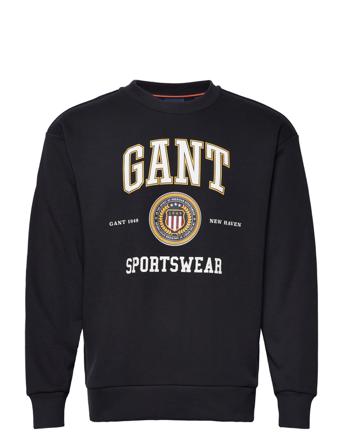 D1. Gant Crest Shield Cneck Sweat Svetari Collegepaita Musta GANT