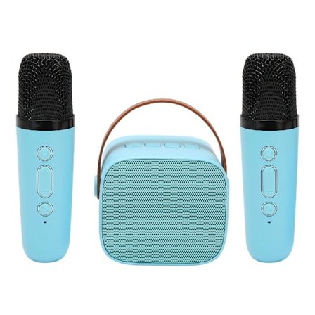 Mini Karaoke-konesetti, kannettava stereo Bluetooth-kaiutin 2 langattomalla mikrofonilla lapsille ja aikuisille, jopa 512 Gt tallennustila, kädessä 