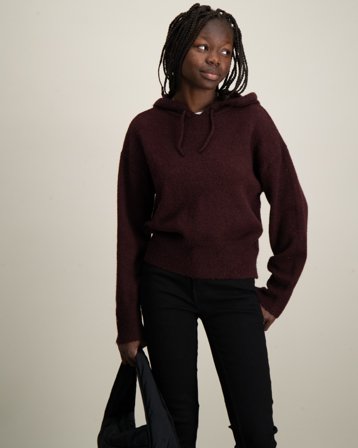 Gina Tricot Young Soft knitted hoodie Rød Genser Jente - Kids Brand Store