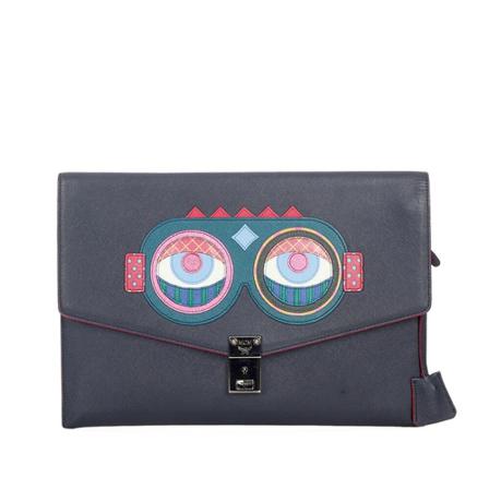 MCM Pre-owned, Pre-owned Clutches Zwart, Dames, Maat:ONE Size