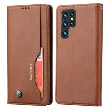 Samsung Galaxy S24 Ultra Card Set Series Plånboksfodral - Brun Brun