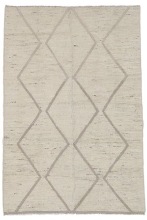 Noué À La Main Berbère Style Tapis 190X283 De Laine Gris Clair/Beige
