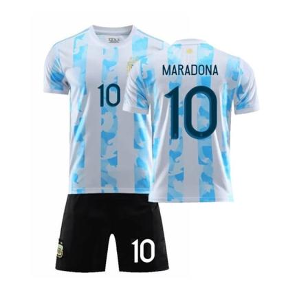 1986 Retro Argentina Hjemme No. 10 Maradona Fotballdraktsett med Sokker 10th of 2021 #20
