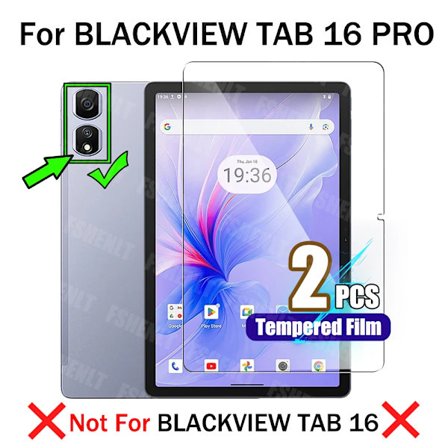 Skærmbeskyttelsesfilm af hærdet glas, Anti-splint og Anti-bue, til Blackview Tab 16Pro 2 stk