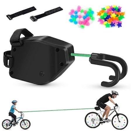 Draglina för barncykel, 2,5 m cykeldraglina, draglina för föräldrar och barn, draglina, med 71 cykelhjulspärlor