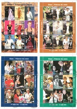 Guinea - 4 miniark - Stemplet