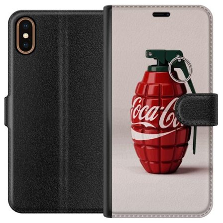 Kompatibelt Lommeboketui til Apple Apple iPhone X Kunstnerisk illustrasjon av Coca Cola granateple i rødt og grønt, pop art inspirert motiv med leke