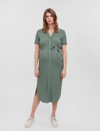 Vero Moda Maternity Vmmvica S/S Shirt Dress Ga Noos - Green - XL