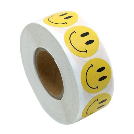 Dekorativ klistermärke med smiley-mönster - 500 st för kuvert, papperspåsar, lådor