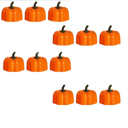12 kpl LED-kurpitsavaloja, Jack-o'-lantern, pieni oranssi vilkkuva