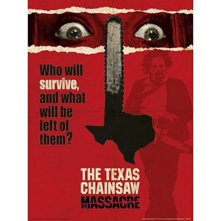 The Texas Chainsaw Massacre Newsprint Print 40cm x 30cm Röd/Svart/Vit