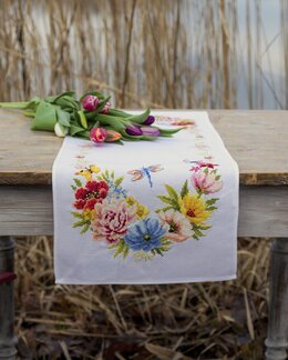 Broderipakke Løper Fargerike Blomster - Vervaco