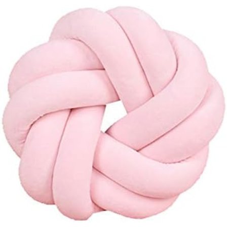 Knute Ball Pude - Håndlaget Knute Ball Pude Nap Pude Plysj Dekorativ Pynte Pude for Soverom Sofa Bil