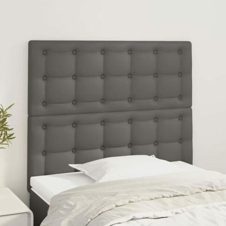 Vidaxl Huvudgavlar 2 St Grå 100x5x78/88 Cm Konstläder Grå