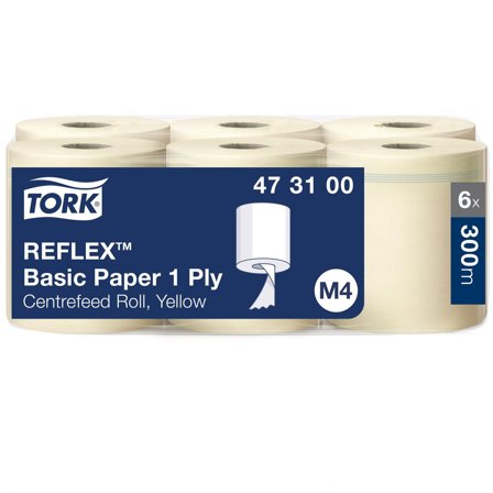 TORK Torkrulle Reflex Basic M4 gul 6/fp - Lyreco - Städ och hygien - Toalettpapper och torkpapper - Torkrullar