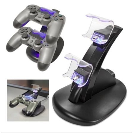 Laddningsstation för 2x PS4 / Playstation 4 Gamepad / kontrolle