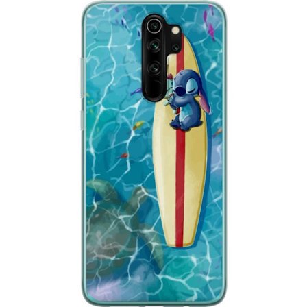 Yhteensopiva Puhelinkuori Xiaomi Redmi Note 8 Pro Rentouttava kuvitus Stitchistä levähtämässä selkälaudalla selkeässä turkoosissa vedessä