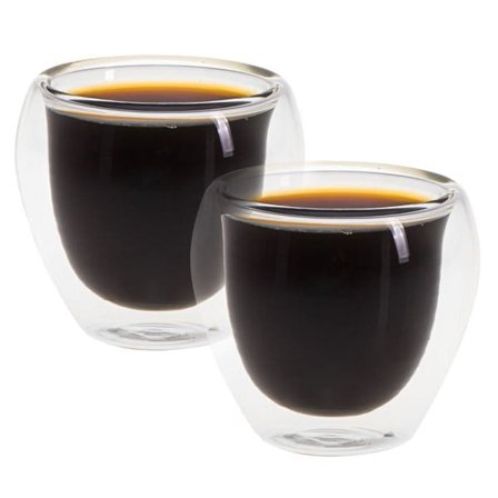 Espressoglas 2-pack – isolerande med dubbla glaslager