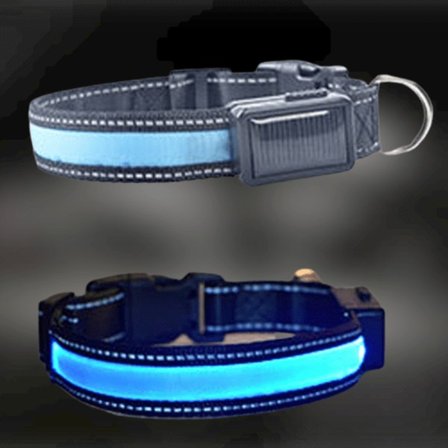 LED Hundhalsband med Solcellsladdning