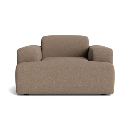 Madrid Lænestol - Loop Mørk Beige - 129x101x75cm - Komfortabel Flyder Lænestol - Matchende Design til Madrid Sofa - Perfekt til Stuen