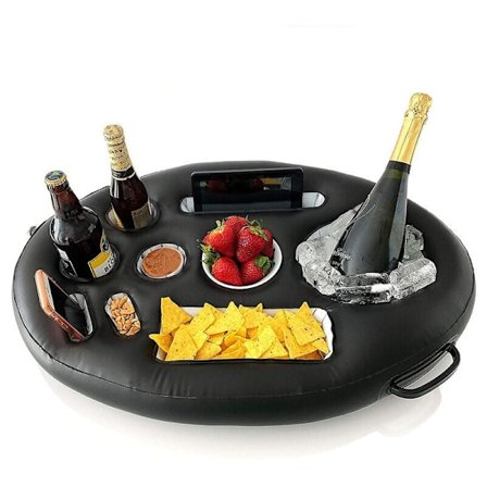 PVC Vann Oppblåsbar Isbar Brett på Vann Oppblåsbar Drikkekoppholder Party Drikkeholder, 71x50cm, fra DEBUNS