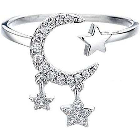 Öppna ringar för kvinnor kubiska dinglande tofsar justerbara