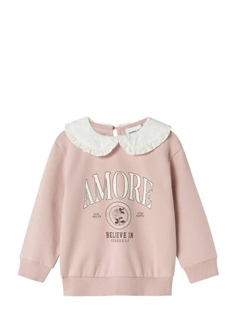 name it Nmfoloula Nreg Ls Sweat Bru Box - Pink - 98