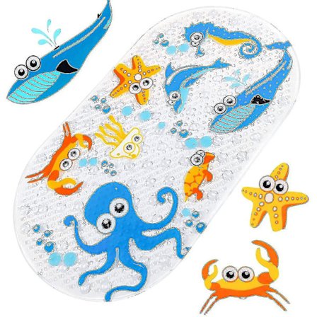 Antisklimatte for bad - Dusjmatte - Badematte - Sklisikker badekarmatte for baby og barn