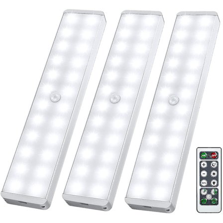LED Skaplys, 24-LED Nyeste Dimmer USB Oppladbar Bevegelsessensor Under Skap Belysning Trådløs Fest-hvor-som-helst Natt Sikker Lyslist Med 