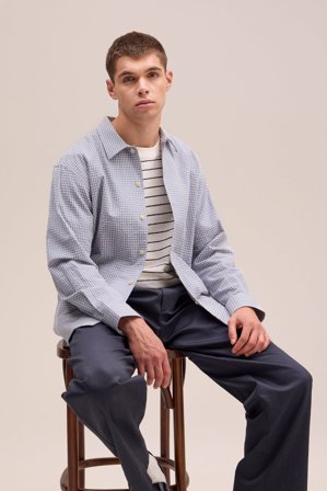 NN.07 Reed Overshirt Herre Blå Bomuld