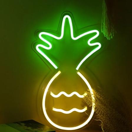 Ananas LED-neonvalo USB-yövalo akryylisellä takapaneelilla kodin juhliin, häihin, baariin, koristelamppu