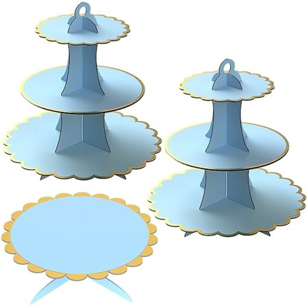 3-delt kakestativ, 3-lags desserttårn og 1-lags kakestativ (svart)