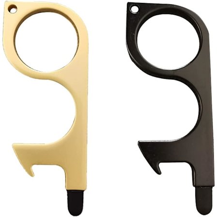 Non-Touch Dörröppnare, Multifunktionell Non-Touch Dörrknoppöppnare Verktyg för bankomat, Betalautomat, Mobiltelefon, Hiss Svart - on stock