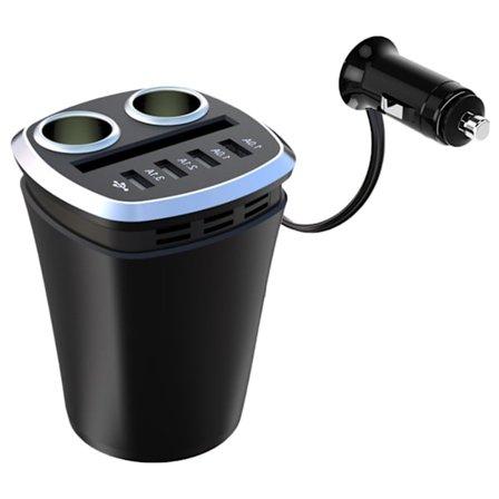 6-in-1-pistorasia 120W 4 USB-autolaturisovittimella 2 pistorasian lataussovitinjakaja puhelimelle ja tabletille