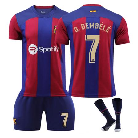 23-24 Uusi Barcelona #9 Lewandowski #10 Messi pelipaita NO.7 O.DEMBELE 18