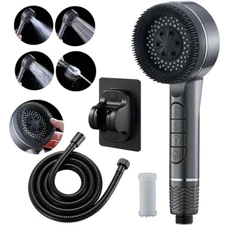 Korkeapainesuihkupää – 1,5 m musta letku + kiinnike, Piano Key Design_TF_TF