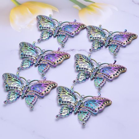 Metallfjärilsväggdekoration, Glas Utomhusväggkonst