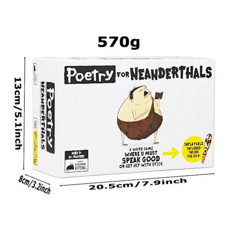 Poesi for neandertalere av Exploding Kittens, kortspill for voksne, tenåringer og barn, morsomme familiespill.