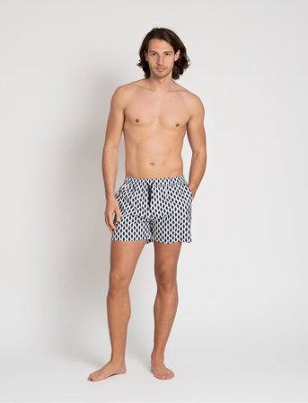 The Resort Co. Classic Swim Shorts Navy Waves - Black - XXL 39 cm