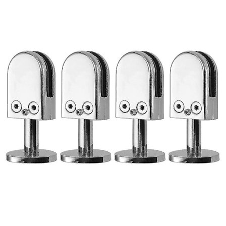 Starlight-304 Stainless Steel Glass Clamp Flat Back Floor Support Fixing Bracket For Frameless Handrail Brush Finishing Bracket Glass Panels Glass Poo