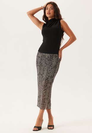 Pieces - Pcjeshi Hw Ankle Skirt - Rabbit Aop:leopard - Kläder - - Bubbleroom