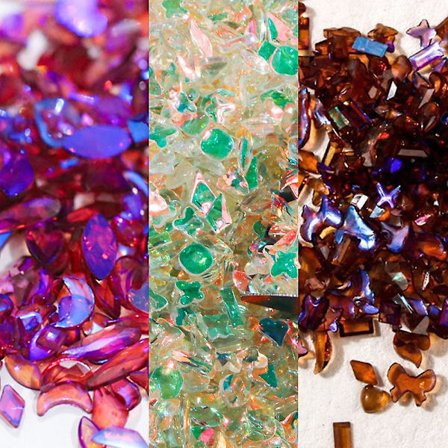 Aurora-kynsien muotoilupora, sekoitettu muotoinen kynsien koristelusetti Aurora-kivillä, 3 kappaletta yhdessä setissä