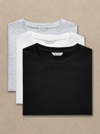John Henric Men's 3er-Pack Slim Fit Lightweight T-Shirt Size