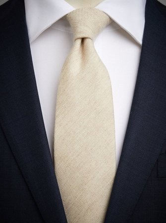 John Henric Men's Beigefarbene Kaschmirkrawatte Size 7,5