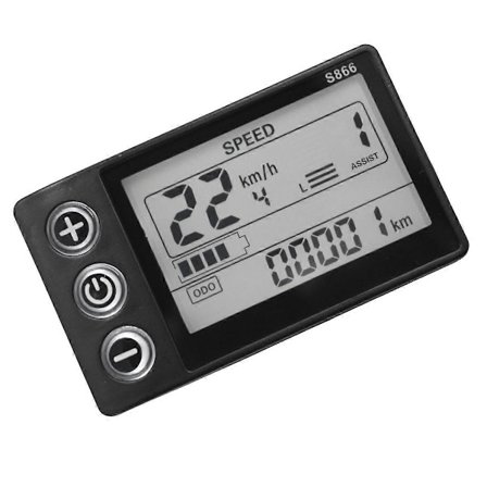 24V 36V 48V 60V S866 Kontroller Panel Dashboard Vanntett 6PIN Elektrisk Sykkel LCD-Skjerm for Elektrisk E-Sykkel Scooter