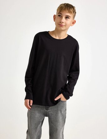 Lindex Top Ls Solid - Black - 134/140