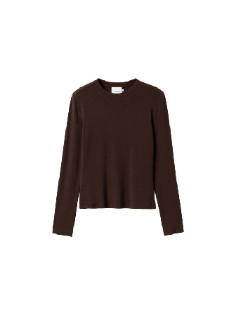 Noella Lidie Ls Top - Chocolate T-shirts & toppar Dam Brun XL