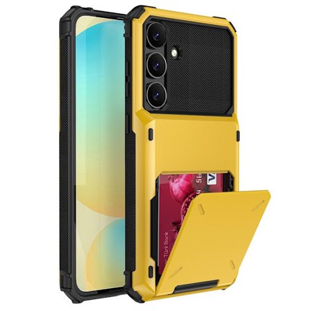 SKALO Samsung S25 FE Armor Flip Korthållare Skal - Gul