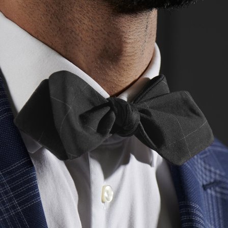 Pajarita para atar negra a cuadros para hombres - Pajaritas para atar